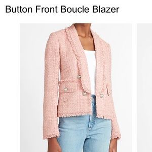 Express Button Front Boucle Blazer